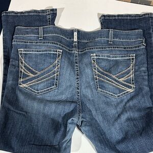 Ariat Women's 24wr Dark Blue Boot Cut Jeans with Contrast Pocket Stitching